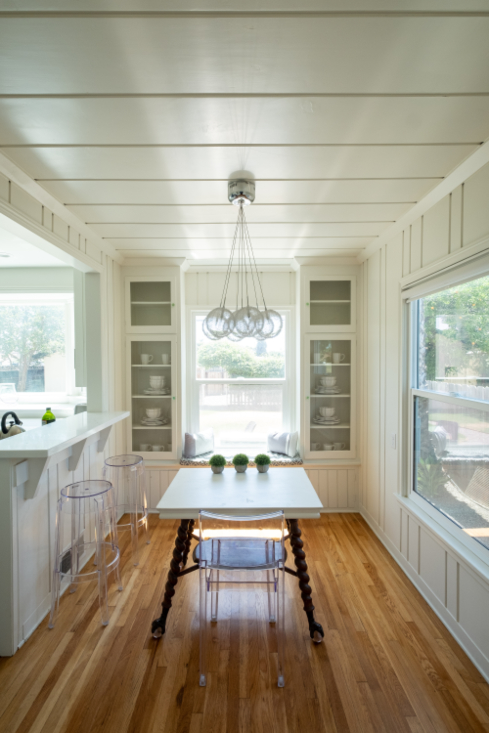 Renovated kitchen with wood floors